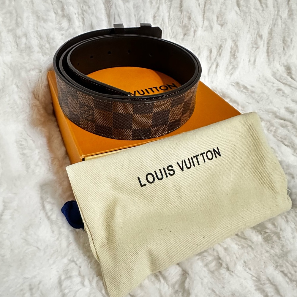 Louis Vuitton Damier Ebene unisex belt. - Picture 4 of 6